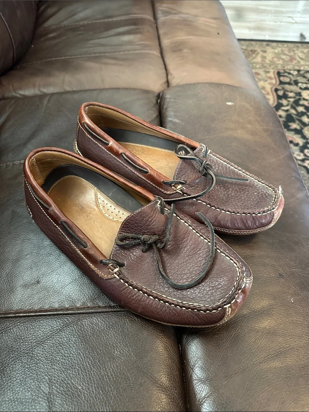 L.L. Bean Men's Brown Leather Boat Shoes